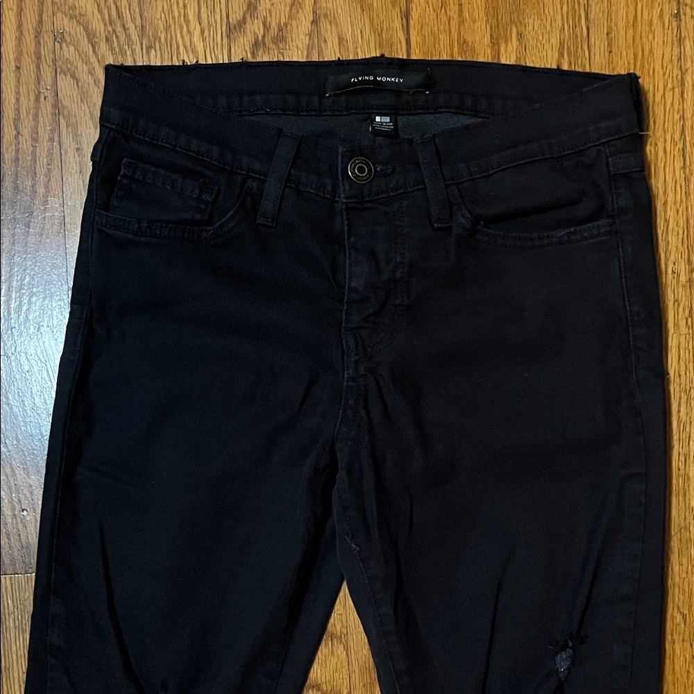 Flying Monkey Black Distressed Women's Jeans Size 26 - Picture 3 of 9